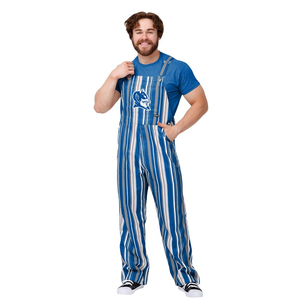 FOCO Duke Blue Devils NCAA Mens Hyper Stripe Bib Overalls - XXXL