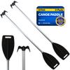 Five Oceans Canoe Paddle, 2-Pack Canoe Paddles and Boat Hook, Black, 4-Feet Long, Anodized Aluminum Shaft, Reinforced ABS Plastic Blade & Hook, Lightweight - FO1876-M2 view 1