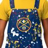 FOCO Men's Denver Nuggets NBA Team Logo Bib Overalls, Paint Splatter view 3