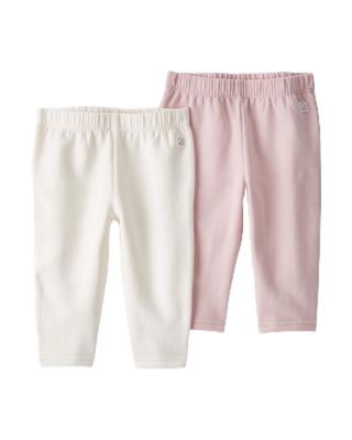 Little Planet by Carter's Unisex-Baby 2-Pack Pants Made with Organic Cotton, Pink and Cream, 24 Months