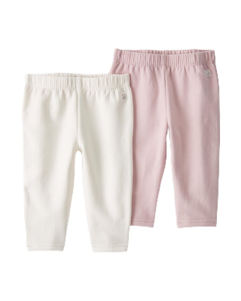 Little Planet by Carter's Unisex-Baby 2-Pack Pants Made with Organic Cotton, Pink and Cream, 24 Months