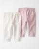 Little Planet by Carter's Unisex-Baby 2-Pack Pants Made with Organic Cotton, Pink and Cream, 24 Months view 2