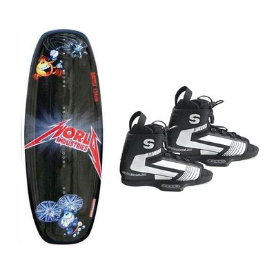 124cm World Industries Wakeboard and Symbolic Bindings Fit Wakeboarding Boot Package Set (124cm - S Fit Men 4-6 Binding)