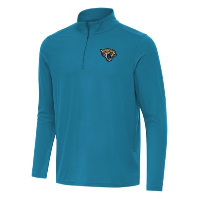 Antigua Men's Teal Jacksonville Jaguars Intent Quarter-Zip Pullover Top