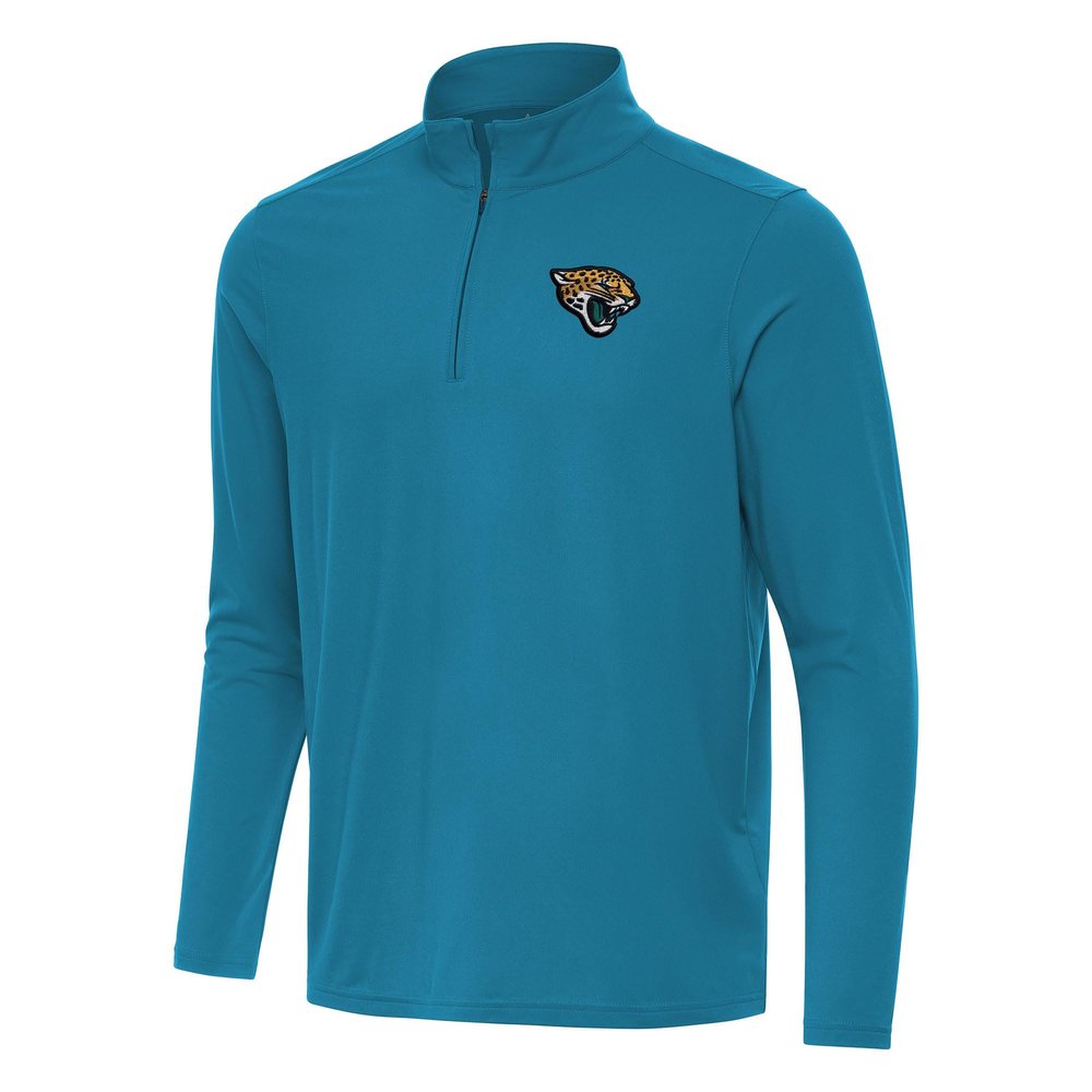 Antigua Men's Teal Jacksonville Jaguars Intent Quarter-Zip Pullover Top