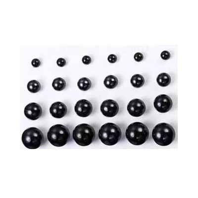12 Pairs Set Pearl Stud Earrings Minimalist Dainty Hypoallergenic Elegant Round Ball Beads Stud Earrings Set for Women5mm 8mm 10mm 12mm - Black