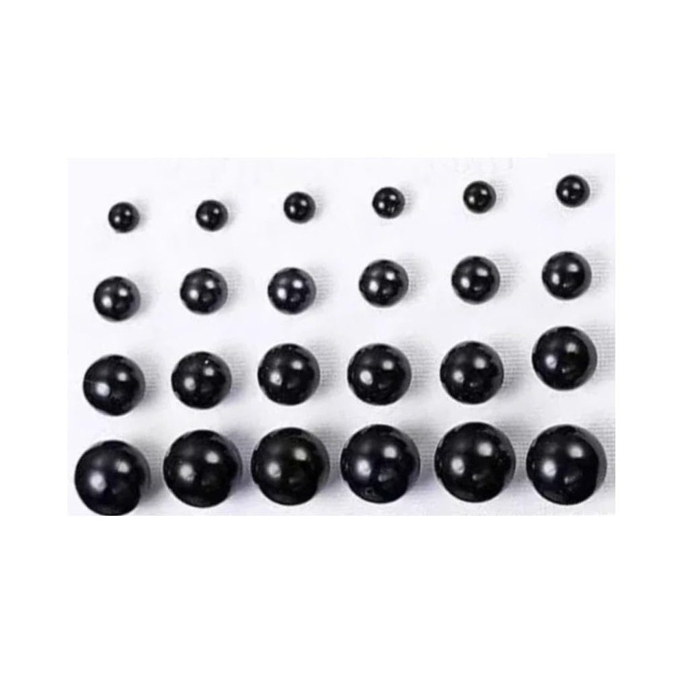 12 Pairs Set Pearl Stud Earrings Minimalist Dainty Hypoallergenic Elegant Round Ball Beads Stud Earrings Set for Women5mm 8mm 10mm 12mm - Black