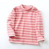 Little Girls Long Sleeve Striped Turtleneck Tee Shirts Soft Pullover Slim Stretchy Crewneck Tops Kids (A, 1-2 Years) view 3