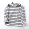 Little Girls Long Sleeve Striped Turtleneck Tee Shirts Soft Pullover Slim Stretchy Crewneck Tops Kids (A, 1-2 Years) view 4