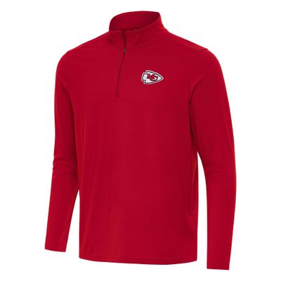 Antigua Men's Red Kansas City Chiefs Intent Quarter-Zip Pullover Top