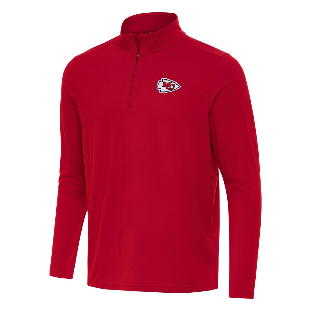 Antigua Men's Red Kansas City Chiefs Intent Quarter-Zip Pullover Top