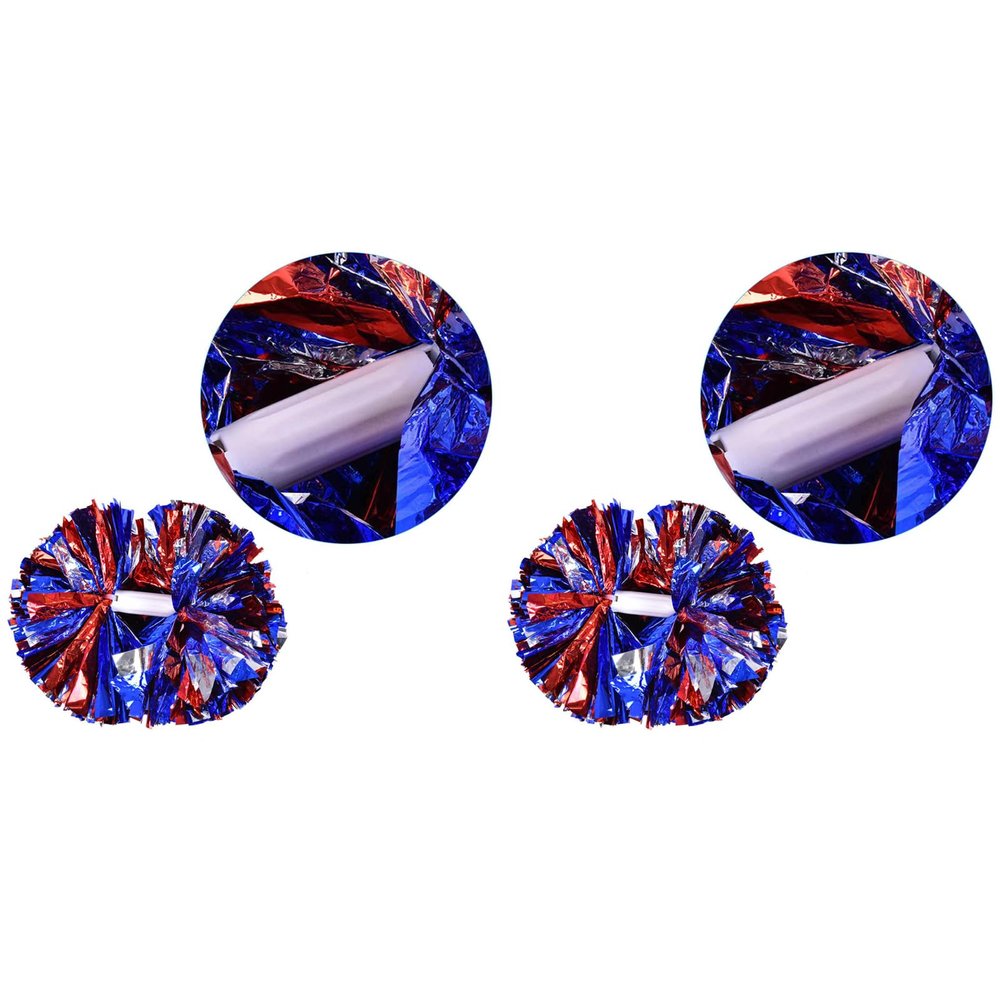 2Pcs Sport Pompoms, Plastic Cheerleader Aerobics Pom Poms Pompoms for Cheerleader Activities and Parties
