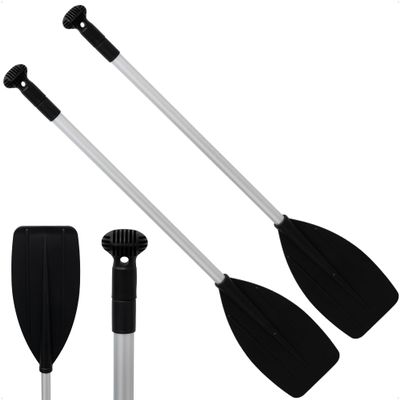Five Oceans Canoe Paddle - 2-Pack Boat Paddle Collapsible Paddle, Canoe Oars Extends from 3.25 Ft. (39-inch) to 5 Ft. 60-inch - Aluminum Shaft, Round Grip - FO4720-M2
