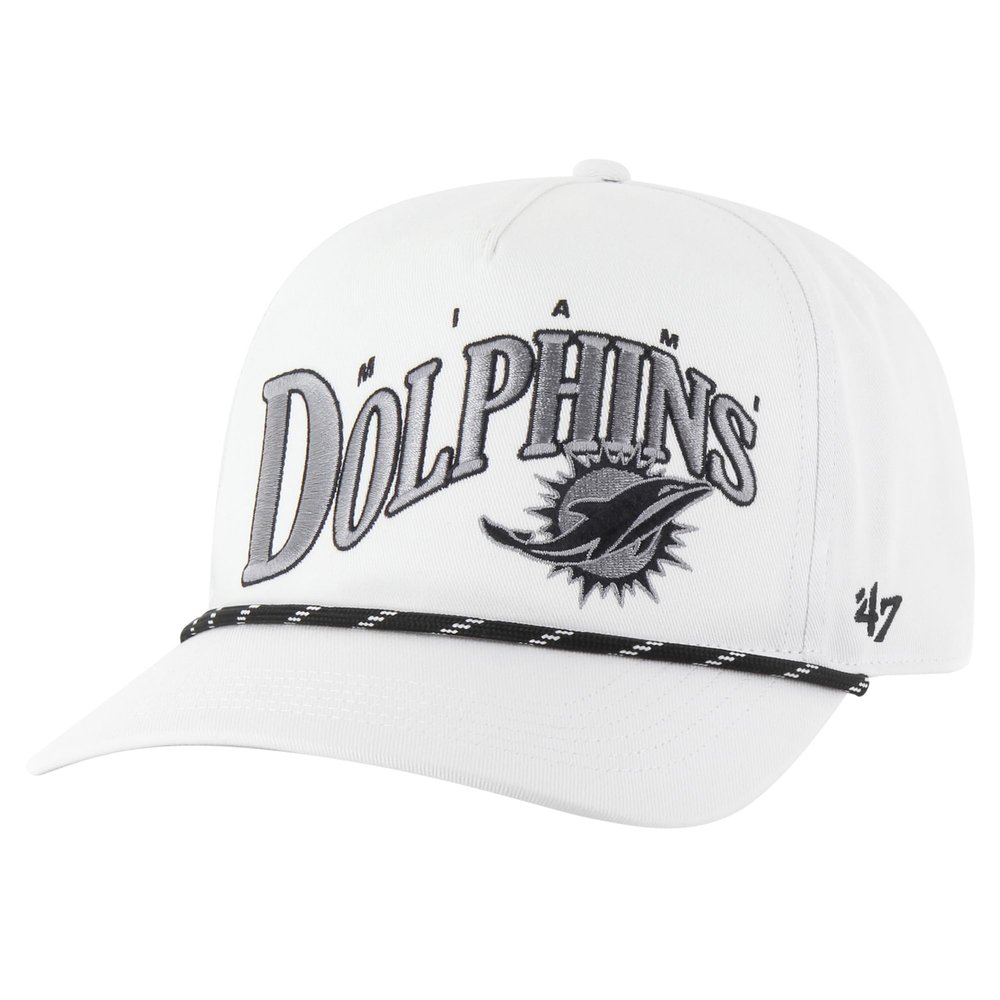 47 Men's White Miami Dolphins Wave Speckle Hitch Rope Adjustable Hat