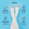 Wellow Knee High Compression Socks for Men & Women | 18-25 mmHg Made with Viscose from Bamboo | Nurses & Pregnancy Support | Relieves Swelling | Regular, MD, Egret - Solids view 3