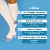 Wellow Knee High Compression Socks for Men & Women | 18-25 mmHg Made with Viscose from Bamboo | Nurses & Pregnancy Support | Relieves Swelling | Regular, MD, Egret - Solids view 4