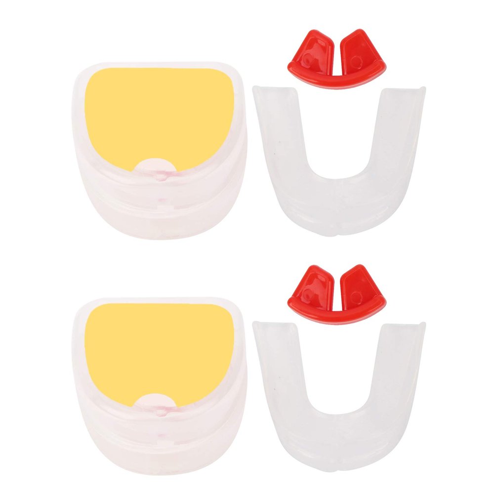 Restokki 2Set Two Sided Gum Transparent Silicone Braces Mouthguard for Boxing