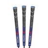 Golf Pride MCC Plus4 Golf Club Grip - All-Weather Hybrid Grip with Larger Lower Hand - Brushed Cotton Cord & Pebbled Texture, Navy/Red - Midsize, 3 Pack view 1