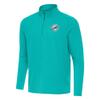 Antigua Men's Aqua Miami Dolphins Intent Quarter-Zip Pullover Top view 1