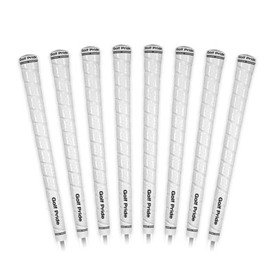 Golf Pride Tour Wrap Golf Grip - Comfortable, Durable Grip for Clubs - Classic Wrap Design with High-Tack Feel - Rubber Construction - Standard - White - 8 Pack
