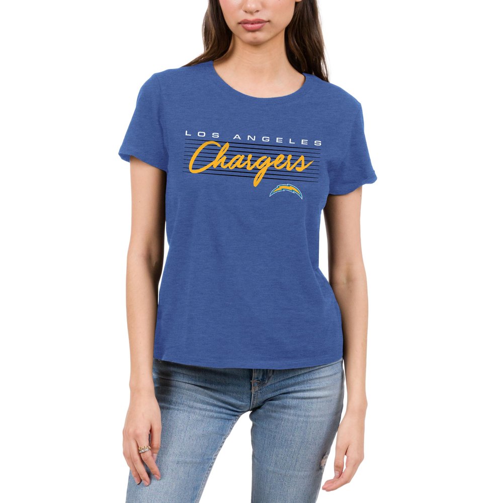 Los Angeles Chargers Retro Script Lines - NBA Women's Short Sleeve Fan T-Shirt