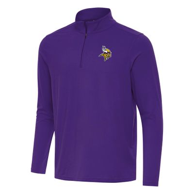 Antigua Men's Purple Minnesota Vikings Intent Quarter-Zip Pullover Top