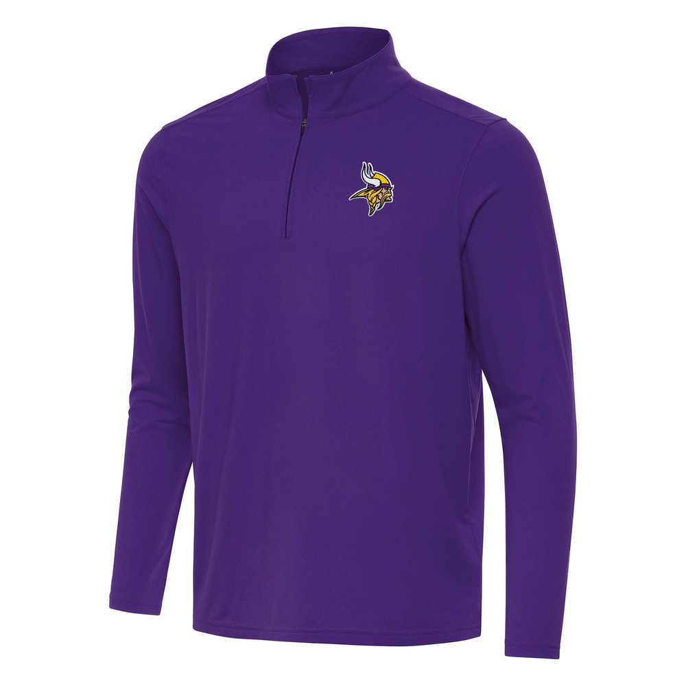 Antigua Men's Purple Minnesota Vikings Intent Quarter-Zip Pullover Top