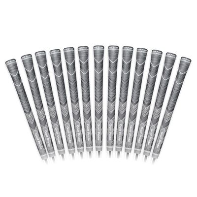 Golf Pride MCC Plus4 Golf Club Grip - All-Weather Hybrid Grip with Larger Lower Hand - Brushed Cotton Cord & Pebbled Texture - Standard - Grey - 13 Pack
