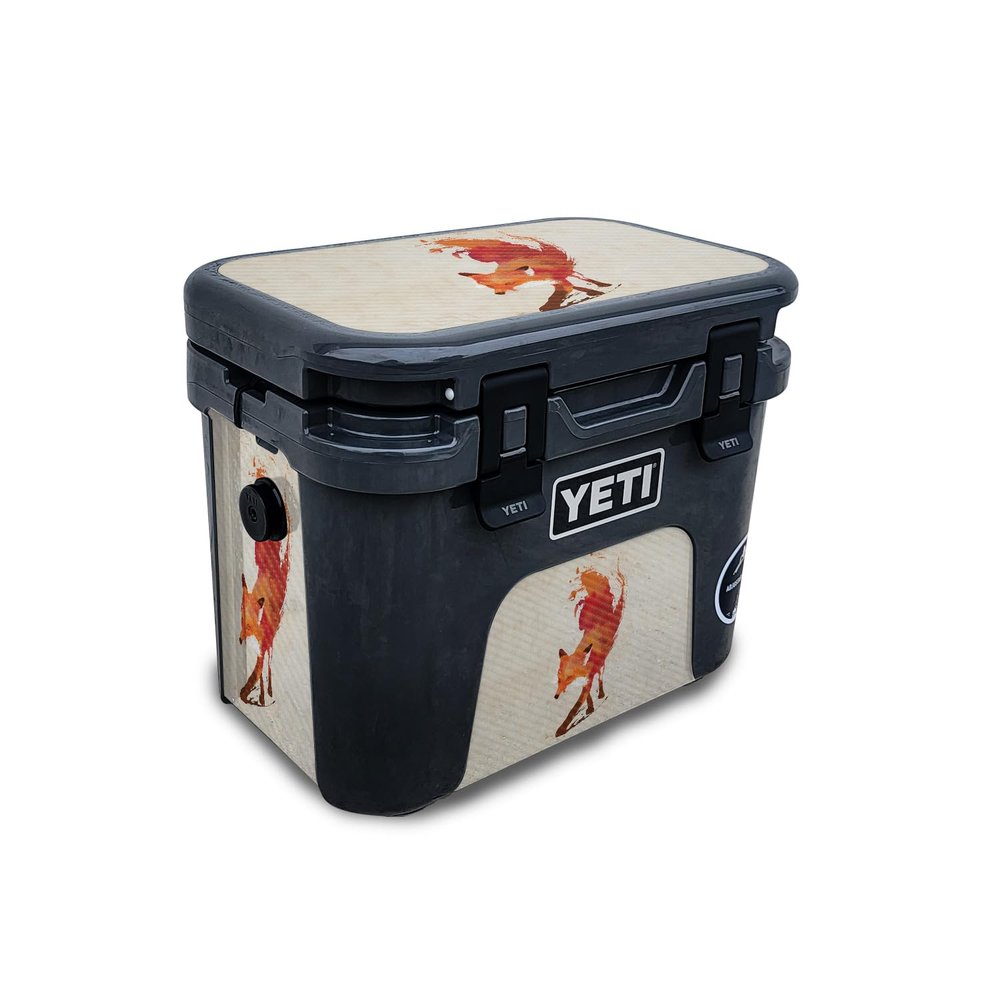 Carbon Fiber Skin Compatible with Yeti Roadie 15 Hard Cooler - Vulpes Fox - Premium 3M Vinyl Protective Wrap Decal Cover - Easy to Apply | Crafted in The USA by MightySkins
