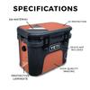 Carbon Fiber Skin Compatible with Yeti Roadie 15 Hard Cooler - Solid Salmon - Premium 3M Vinyl Protective Wrap Decal Cover - Easy to Apply | Crafted in The USA by MightySkins view 2