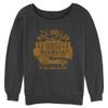 Back to the Future Women's Visit Hill Valley Junior's Raglan Pullover with Coverstitch, Charcoal Heather view 1