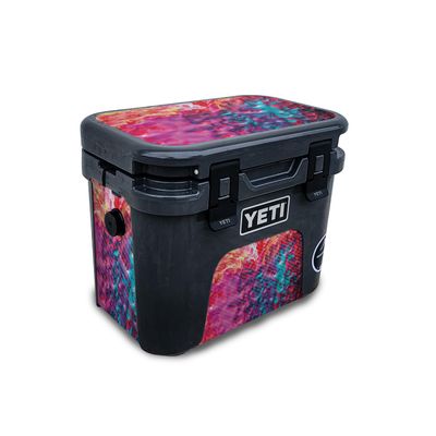 Carbon Fiber Skin Compatible with Yeti Roadie 15 Hard Cooler - Paint Party - Premium 3M Vinyl Protective Wrap Decal Cover - Easy to Apply | Crafted in The USA by MightySkins