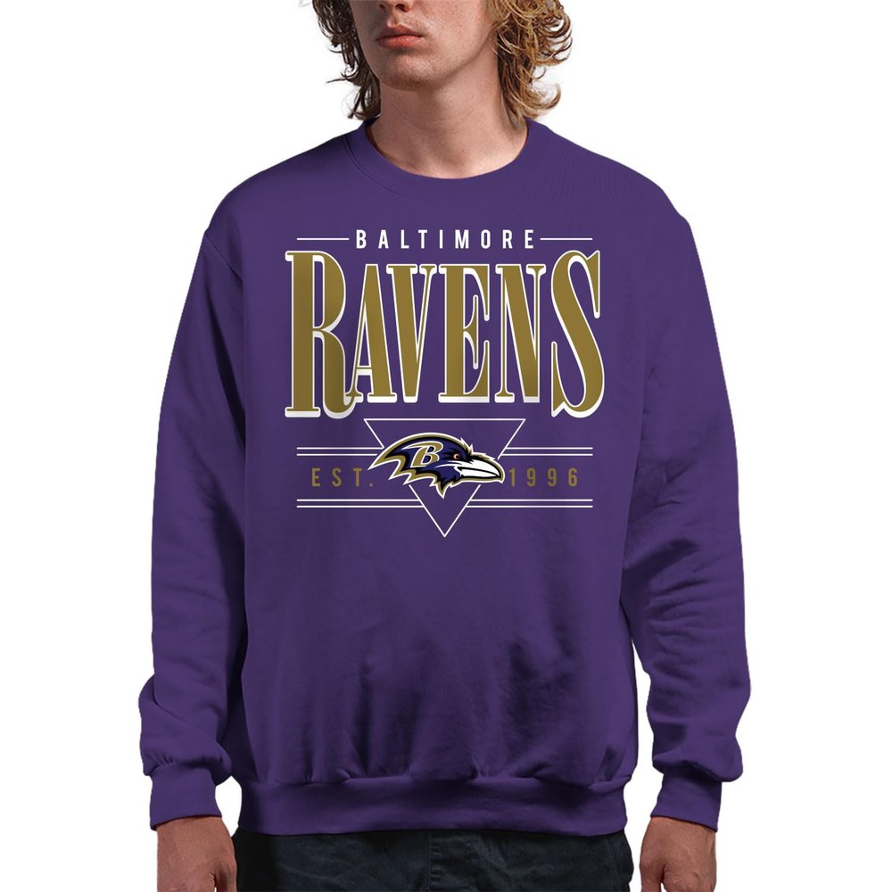 Baltimore Ravens Established Retro - NFL Adult Crew Fleece for Men & Women