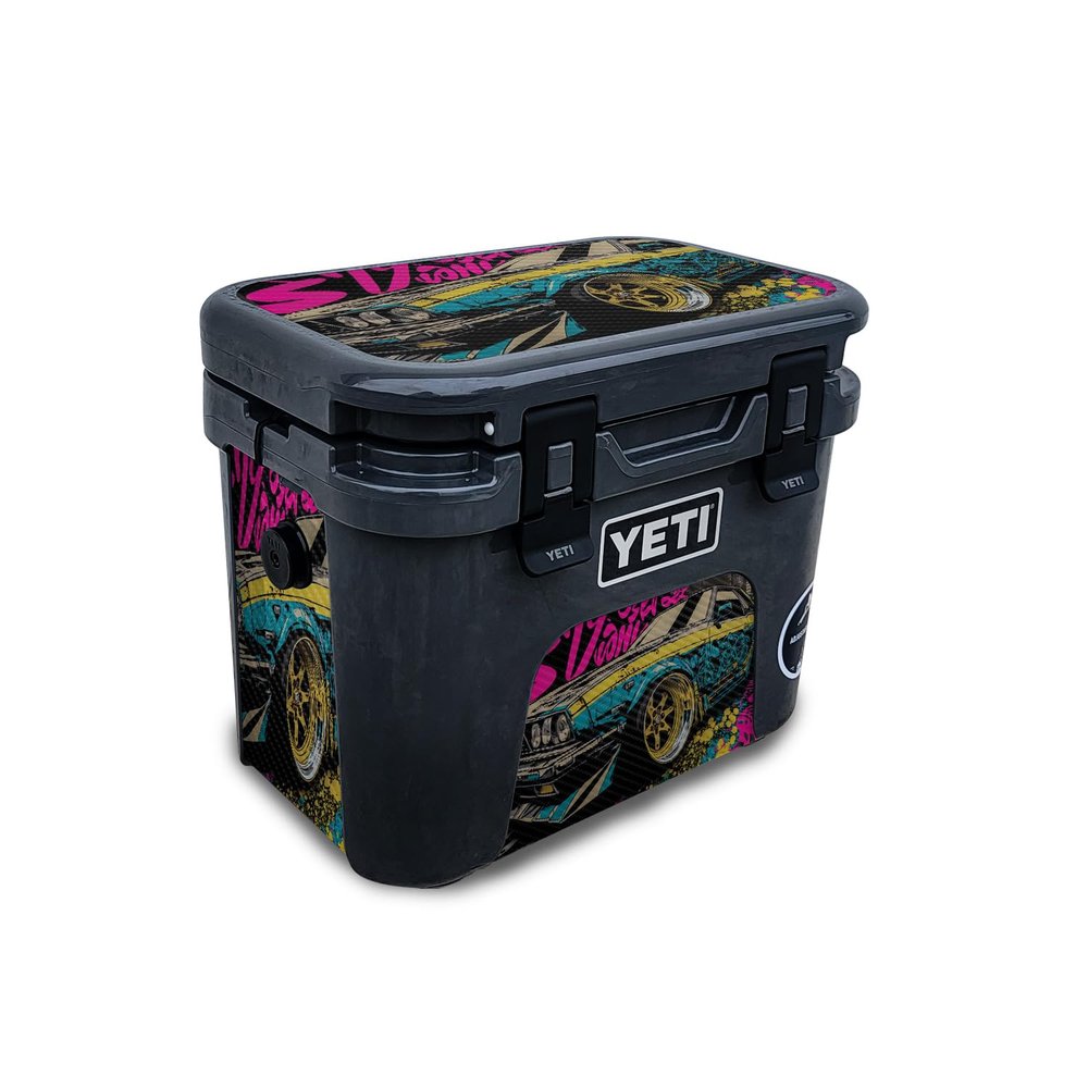 Carbon Fiber Skin Compatible with Yeti Roadie 15 Hard Cooler - Camber - Premium 3M Vinyl Protective Wrap Decal Cover - Easy to Apply | Crafted in The USA by MightySkins