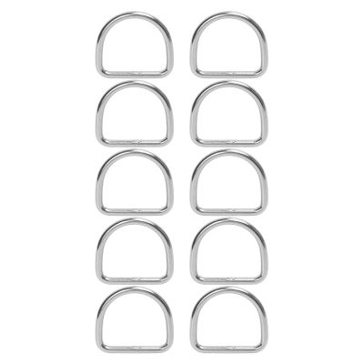 10 PCS 316 Stainless Steel D Ring, Seamless Welded Hardware D Buckle Ring Marine D Buckle Ring Strength and Durability for Marine Industrial Applications (50 * 47 * 6MM)