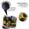 Arima Powertech Leather Boxing Gloves - Real Cowhide & PU Blend, Medium Density Foam Padding - Ideal for Professional Training - Black, 12 oz. view 2
