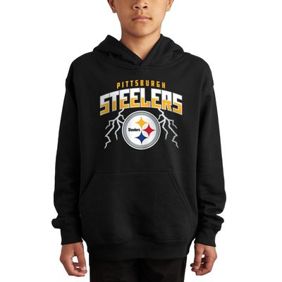 Junk Food NFL - Pittsburgh Steelers Lightning Kids Hoodie Black
