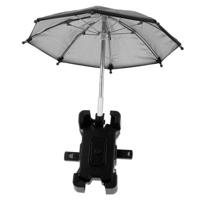 AUTSUPPL 1set Sturdy Mini Bike Phone Holders Detachable Umbrella for Protection Easy to Install for Biking and Navigation Black