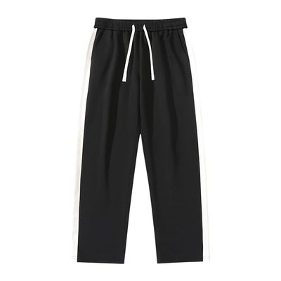 PERFORMANCE ACTIVEWEAR PENGYU TENGFEI Men's Casual Striped Loose Pants (US, Alpha, 5X-Large, Regular, Regular, Black)
