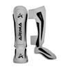 Martial Arts Shin Guards for Kickboxing, Muay Thai, MMA, and Sparring - Durable PU Leather with High-Density Padding - Adjustable Straps for Men, Women, Youth, Gray, L/XL view 1