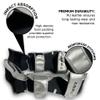 Martial Arts Shin Guards for Kickboxing, Muay Thai, MMA, and Sparring - Durable PU Leather with High-Density Padding - Adjustable Straps for Men, Women, Youth, Gray, L/XL view 2