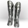 Martial Arts Shin Guards for Kickboxing, Muay Thai, MMA, and Sparring - Durable PU Leather with High-Density Padding - Adjustable Straps for Men, Women, Youth, Gray, L/XL view 3