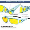 KALIYADI Night-Vision-Glasses Fit-Over-Glasses Wrap-Around Glasses: Night Vision Glasses Anti Glare HD Polarized for Driving view 3