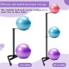 Blulu Yoga Ball Holder Stability Ball Rack Vertical Exercise Ball Stand Gym Ball Storage with Tubular Steel Frame for Home Commercial Gym Studios, Holds 3 Stability Balls view 2