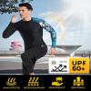 USKOY Men's Rash Guard Long Sleeve UPF 50+ Sun Protection Quick Dry Swim Shirt with Compression Fit for BJJ, Surfing & Gym Training Red Medium view 4