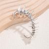 Gothic Jarring Clip Hip Hop Retro Spinal Ear Clip Punk Style Jarring Bone Stud Crawling Statement Earring Jewelry for Women (Silver) view 2