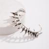 Gothic Jarring Clip Hip Hop Retro Spinal Ear Clip Punk Style Jarring Bone Stud Crawling Statement Earring Jewelry for Women (Silver) view 3