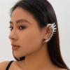 Gothic Jarring Clip Hip Hop Retro Spinal Ear Clip Punk Style Jarring Bone Stud Crawling Statement Earring Jewelry for Women (Silver) view 4