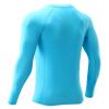 USKOY Men's Rash Guard Long Sleeve UPF 50+ Sun Protection Quick Dry Swim Shirt with Compression Fit for BJJ, Surfing & Gym Training Brite Blue XX-Large view 2