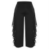 JIZYO Women's Latin Dance Pants Ruffle Draped Trousers for Ballroom Rumba Chacha Tango Salsa Dance Practice Pants Black X-Large view 3